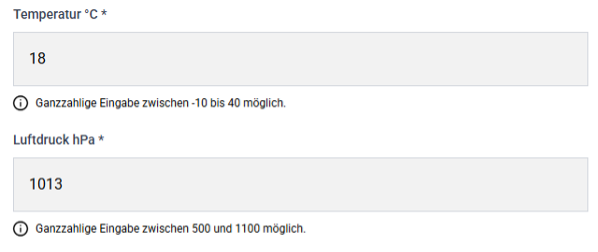 Schritt 2: Temperatur und Luftdruck