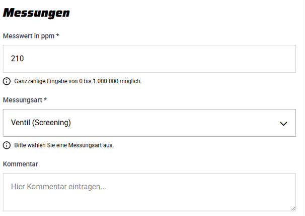Schritt 5: Messwerte eingeben