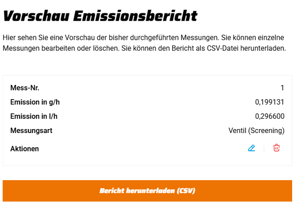 Schritt 8: Vorschau Emissionsbericht
