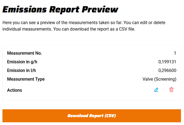 Step 8: Emissions Report Preview